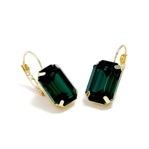 Rrdaily Bridal Wedding Necklace Earrings Set,Silver Green Necklace and Earrings Set Rhinestone Crystal Teardrop Prom Jewelry Set Brides Bridesmaid Costume Jewelry3