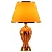 GMTstore 21,2" Keramik Tischlampe Orange Mid Century Nachttischlampen Für Schlafzimmer Wohnzimmer Büro Studentenwohnheim Couchtisch Bücherregal (Color : Orange, Size : 54x30cm)