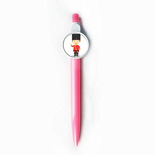 Stylo à bille rétractable bleu anti-perte de capuchon motif cartoon russe