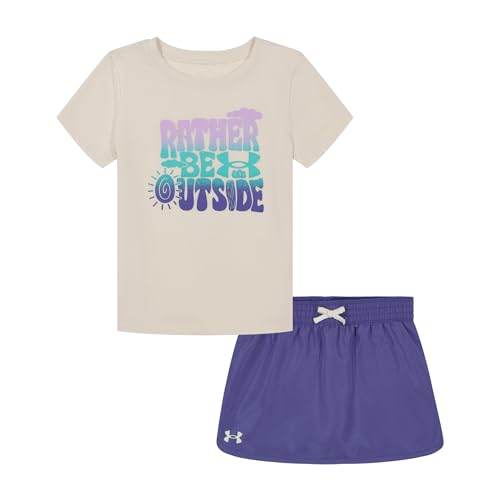 Image of Under Armour Girl's 2-Piece Short Sleeve Graphic Tee and Shorts Set, Outdoor Collection
