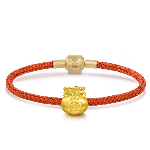 CHOW SANG SANG 999 Gold Charme Fortune Bag Charm Bracelet for Women & Men 17cm 95985C