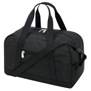 Mini Reisetasche, Sporttasche 18L Bag, Schulsporttasche, Weekender, Fitnesstasche 35x20x25cm Übernachtung Sport Wochenendtasche mit Schultergurt (schwarz)