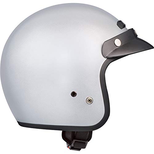 Motorcycle Half Helmet Open Face Ckx Vg200 Solid Glossy Silver 2Xlarge Adult Xx-Large #TOP3
