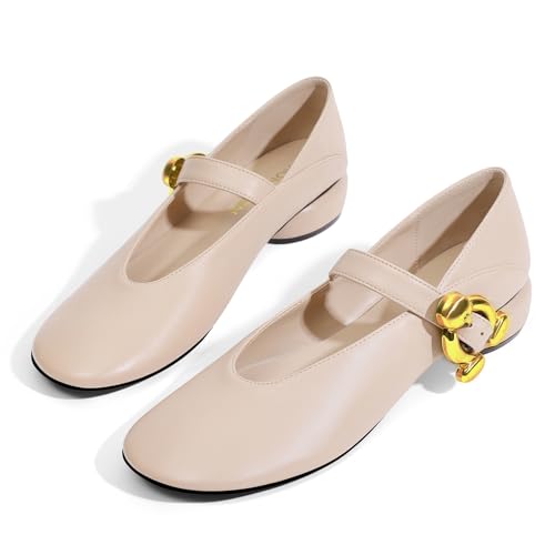 Women Mary Jane Shoes Pumps Chunky Comfortable Low Heels Closed Round Toe Dress Work Wedding Shoes2