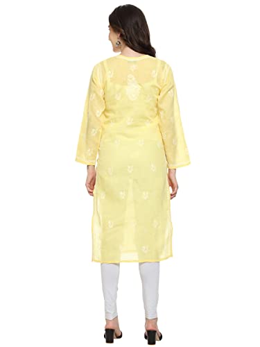 Image of Ada Hand Embroidered Lucknowi Chikankari Cotton Kurta for Women A133488