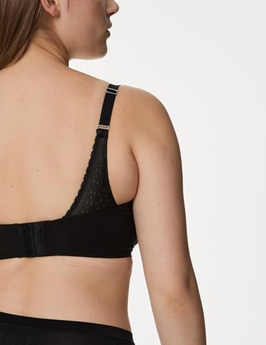 Image of Marks & Spencer Womens Cotton Blend Wired & Non Padded Minimiser Bra Black