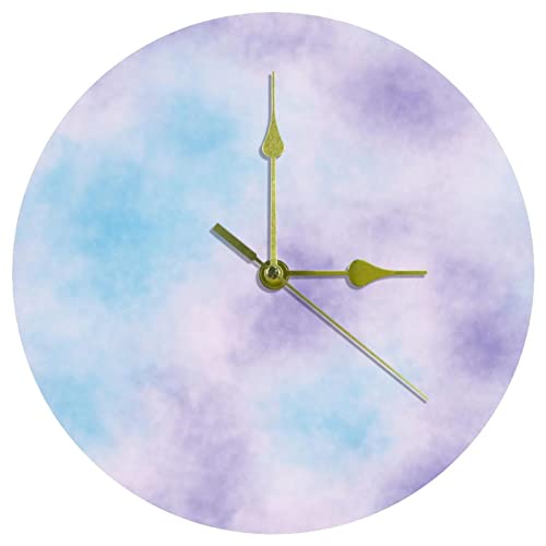 Horloge murale décorative tie dye colorée pour bureau et maison créative