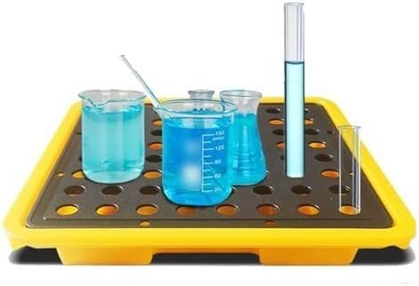 Spill Collection Trays Stackable Modular Polyethylene Trays with Flat Top Grills Outdoor Kitchens Factory Garages Trays for Stacking Paint Moisture Resistant Pallet(33x33x5.5CM)