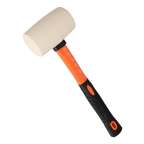 Martillo de goma, cabeza de martillo de goma duradera y ecológica, mazo de goma resistente, ideal de 16 onzas, mazo de goma sólida con mango de madera, fácil agarre para estacas de tienda de campaña,