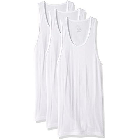 2(X)IST Men's Essential Cotton Tank Top 3-Pack, Pure White, Medium Cover