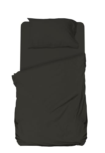 hermet Winner - Juego de sábanas de una Plaza y Media de Microfibra, Grafito, Juego de Cama, sábana encimera, sábana Bajera con Esquinas, Funda de Almohada