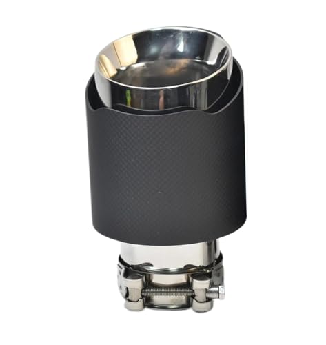 Tuyau d'échappement de voiture 60-89mm carbone brillant embout biseauté inox