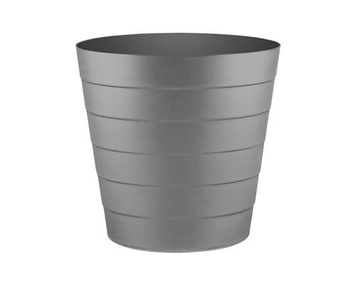 Zuvo Plastic Paper Bin 8L - Shatter-Proof Waste Basket for Office Desk & Bedroom Bin - Ideal Paper Bin with Wave Design - Grey