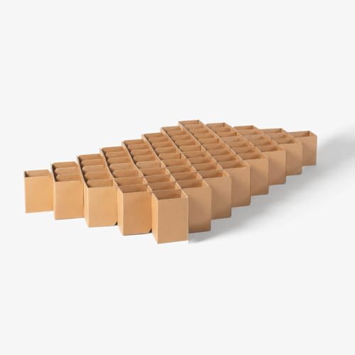 ROOM IN A BOX Bett 2.0 Low - Klappbett aus Wellpappe. Variable Breite & Länge. Auch als Gästebett. Lattenrost Nicht nötig. Sekundenschneller Aufbau (Small)