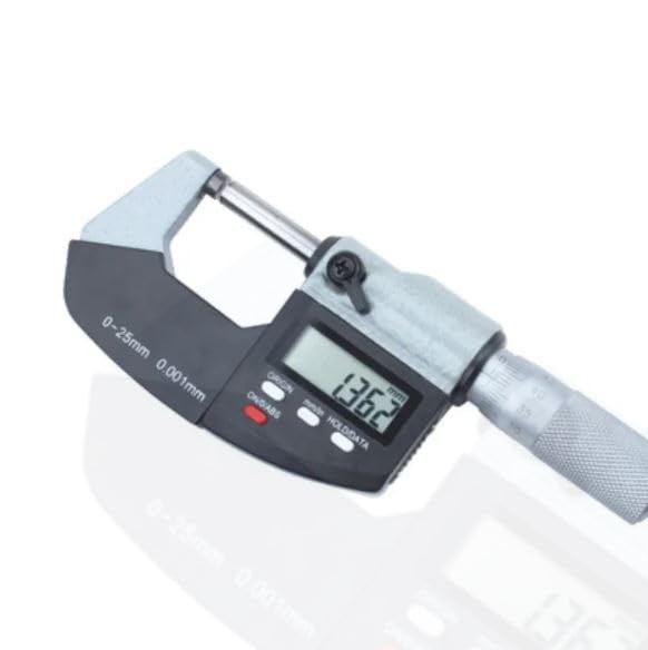 Image of Digital Outside Micrometer Digital Micrometer Screw Gauge 0.001 Mm, -0.001mm Accuracy Digital LCD Micrometer 0-25mm Ratchet Stop (A-BLACK MICROMETTER)