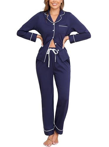 Veseacky 100% Cotton Pajamas for Women Set Long...