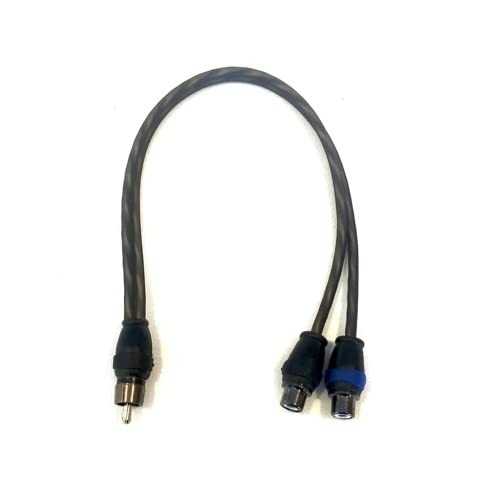 Sky High Car Audio Cable RCA trenzado y divisor en Y, 1 macho 2 hembra