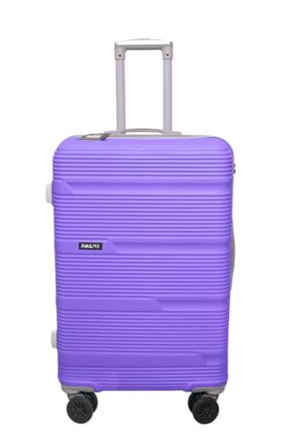 Image of ABS Hard Suitcase 66 CM Check in Luggage, Trolley Bag with Smooth 8 Wheel System Combination Lock and Strong Zipper | Carry On Travel Case for Air, Road and Weekend Trips | Purple