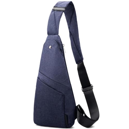 Image of Slim Anti Theft Sling Bag Small Travel Pack Pickpocket Proof Crossbody Bag | Anti Theft One Shoulder Bag Flat Anti Pickpocket Bag Travel Pouch Passport Bag Secure Purses for Men Women lightweight