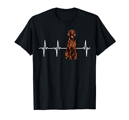 Irish Setter Heartbeat Dog Lover T-Shirt, Black