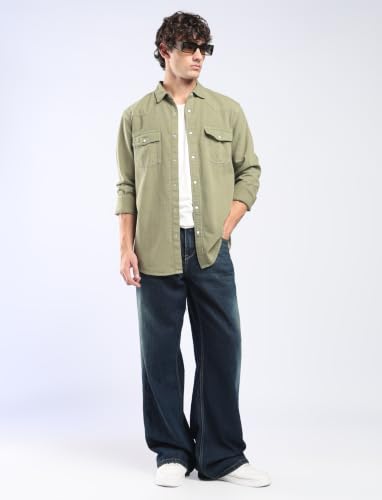 Image of INKD Men's Regular Fit Shirt - 100% Cotton | Casual Shirts for Men | Full Sleeve