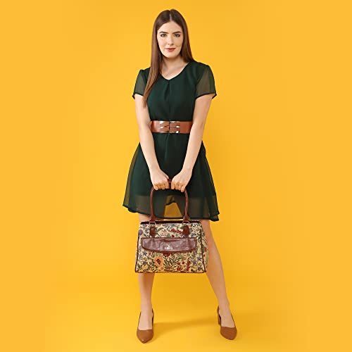 THE-CLOWNFISH-Prudence-Handbag-For-Women-Office-Bag-Ladies-Shoulder-Bag-Tote-College-Girls-With-Front-Flap-Pocket-Flax-Beige