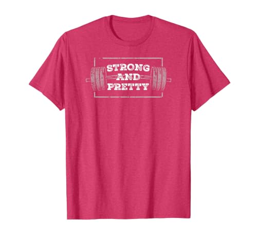 Strong and Pretty Shirt Men Funny Gym Workout T-Shirt, Men, Red Heather, Small