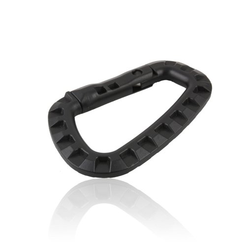 Ebest Mousqueton Tactical anneaux TAC Link rabat 3 "1/3, Couleur: Noir