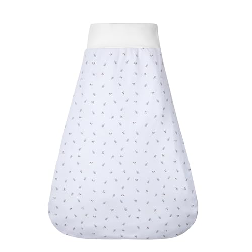 Lictin Baby Schlupfsack 0.5 TOG Mit Elastischem Bund, Schlafsack Aus Baumwolle, Strampelsack Sommer 0-6 Monate, Sommerschlafsack Weiße Pflanze