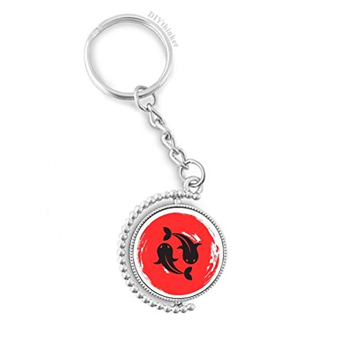 Porte-clés poissons rouges brush Japon pour embellir votre sac