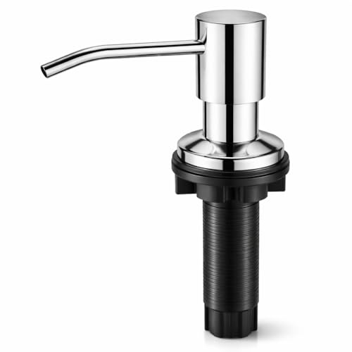 BSMIX Dispenser Embutido 500ml em Inox 304 Cromado Polido para Pia com Refil Superior para Detergente ou Sabonete Líquido