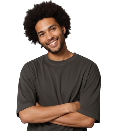 Image of Besick Oversized Plain Cotton Drop Shoulder Baggy fit Tshirt for Men