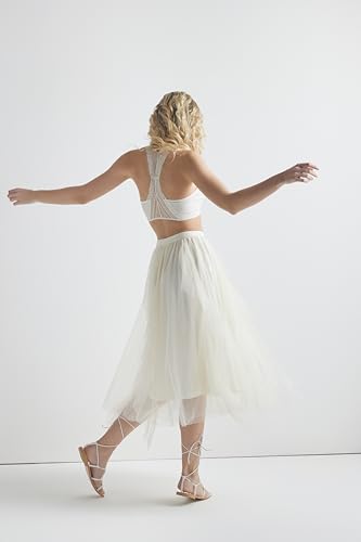 noflik Women's Tulle Mesh Ruffle Skirts A Line Tiered Layered Ruffle Tulle Mesh Tutu Long Maxi4