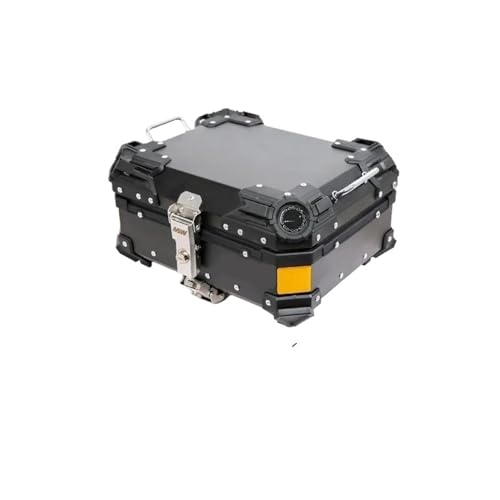 Top case moto 28L en alliage d'aluminium noir avec plaque de support universelle