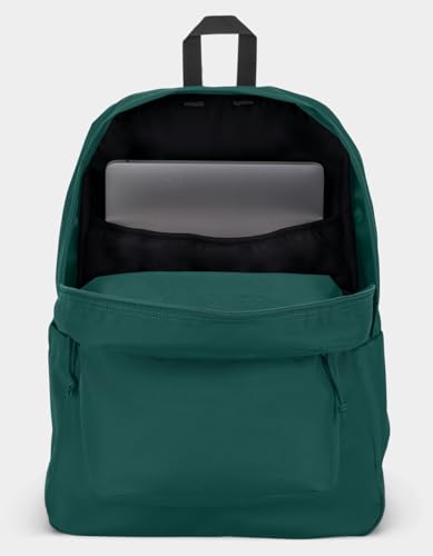 Image of JanSport SuperBreak Plus Backpack with Padded 15-inch Laptop Sleeve and Integrated Bottle Pocket - Spacious and Durable Daypack for Work and Travel - Deep Juniper