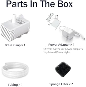 Automatic Small Sump Pump with Water Sensor, 8 FT Lift 70 GPH 115V/230V Mini Condensate Pump with Float Switch, Water Removal for Dehumidifier, Air Conditioner, Ice Maker, Basement, Auto On Off