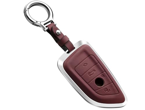 WelaDawn Metal Key Fob Cover, Aluminum Alloy Protective Case Compatible for BMW 1 3 5 7 Series 530 F48 X1 X2 X3 X4 X5 X6 (A Style)
