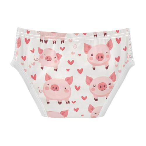 Wusikd Cute Pink Pig Boys' Underwear Cotton Hearts Boys Briefs Soft Toddler Underwear 2T2