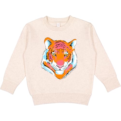 inktastic Tiger Head Toddler Sweatshirt 3T Natural Heather 37d62