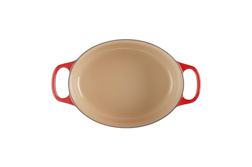 Image of LE CREUSET Signature Cerise Cast Iron Oval Casserole, 27 cm