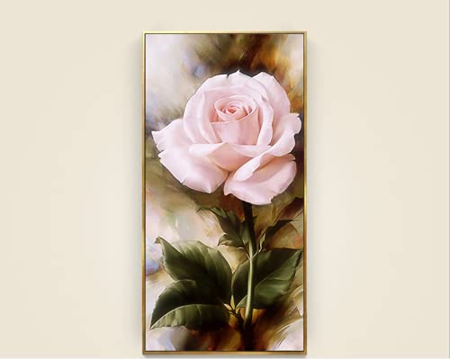Peinture Diamant cristal strass grand format 40x100cm motif rose broderie haut de gamme