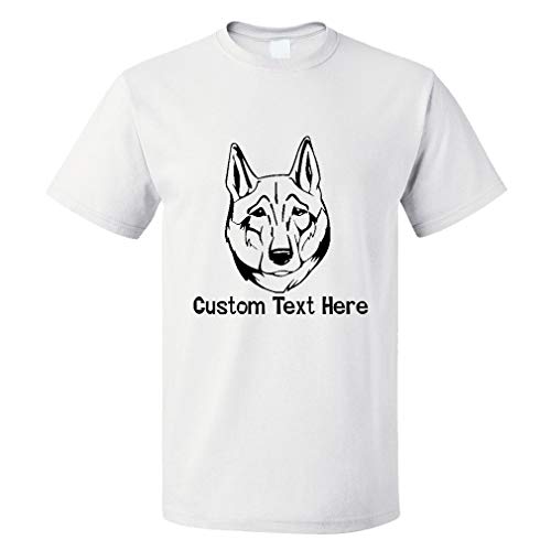 Custom Funny Graphic T Shirts for Men Shikoku Head Black Cotton Top White Personalized Text Here Medium