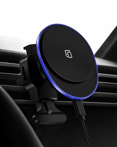 Samsung Galaxy S25 Edge Wireless Car Charger, 15W Magnetic Car Mount Charger for Samsung Galaxy S25 S24 Ultra, for Apple Qi2 Magsafe 360° Adjustable Air Vent Mount Charge for iPhone 17 16 15 Pro Max