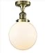 Innovations 517-1CH-BAB-G202-8-LED 1 Light Vintage Dimmable LED Semi-Flush Mount, Black Antique Brass