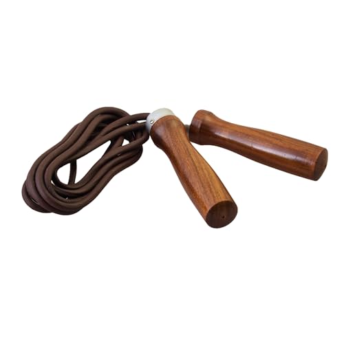 Ju-Sports Springseil aus echtem Leder I Mit Griffen aus Holz & schnell drehendem Kugellager I Optimal für Fitnesstraining, Kickboxen uvm. I 2,5m Ju-Sports Springseil aus echtem Leder I Mit Griffen aus Holz & schnell drehendem Kugellager I Optimal für Fitnesstraining, Kickboxen uvm. I 2,5m