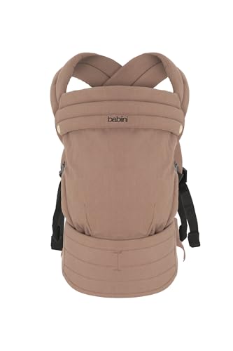 Babiini Mochila Portabebés Ergonómica Unisex, Algodon+Lino, Babero Extraíble Hipoalergénico, Soporte Cómodo para Bebés de 3.2kg a 16kg – Lavable a Máquina, Transpirable, Múltiples Posiciones de Porteo - imagen 2