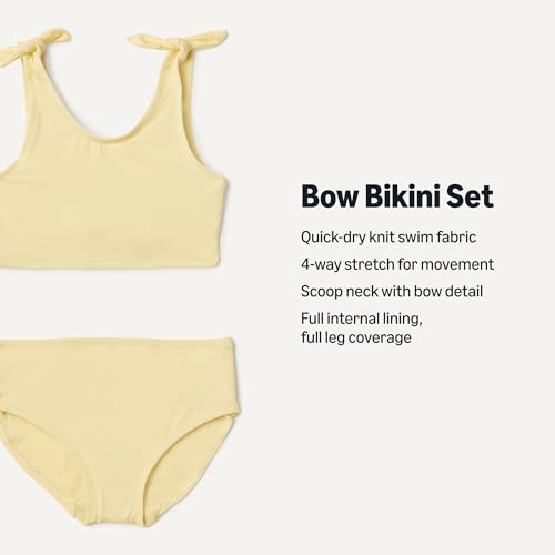 Image of Amazon Essentials Girls' Bow Detail Two-Piece Bikini Swimsuit