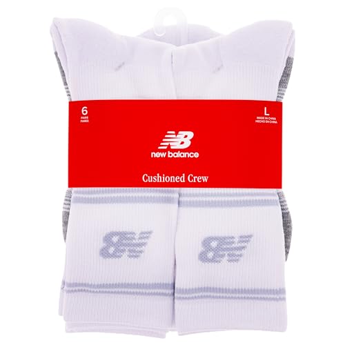 New Balance Unisex-Adult's Men's and Women's Performance Cushioned Crew Socks-6 & 12 Pairs-Moisture Wicking4