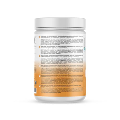 Nutri + Clear Vhey - Clear Vegan Protein Pulver Pfirsich Eistee - erfrischendes, veganes Eiweißpulver ohne Soja, Whey, Laktose, Zucker - Ice Tea Peach 400 g Proteinpulver