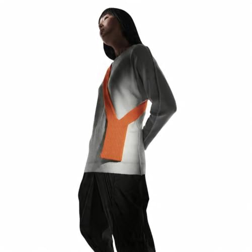 Image of iPhone Pocket features a singular 3D-knitted construction designed to fit any iPhone a beautiful way to wear and carry nitted Scarf with Contrast Stripe Detail, Unisex, (Orange) (Long)